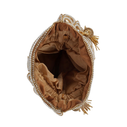 Magnolia Brown Velvet Embellished Women Potli