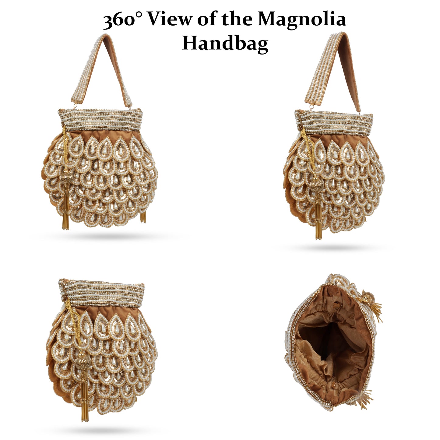 Magnolia Brown Velvet Embellished Women Potli