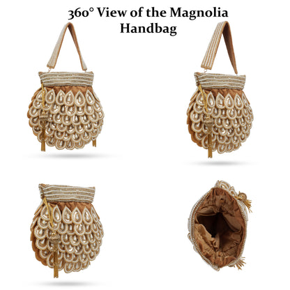 Magnolia Brown Velvet Embellished Women Potli