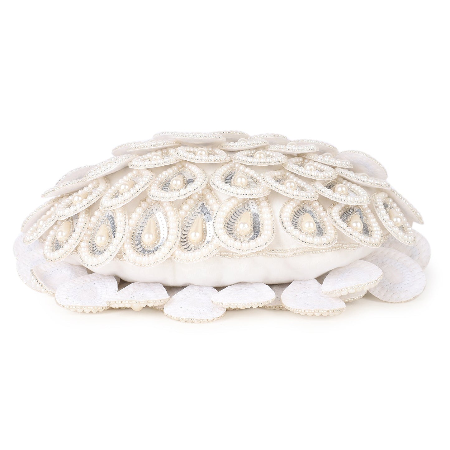 Magnolia White Velvet Embellished Men Potli