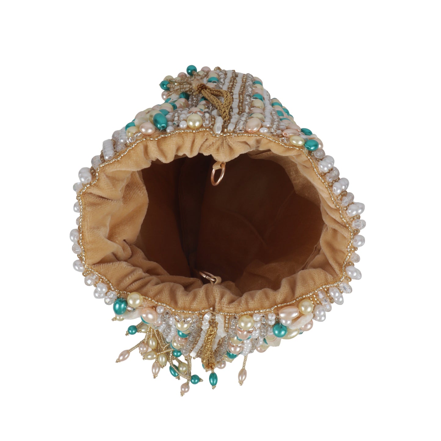 Magnolia Gold Velvet Embellished Men Potli