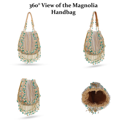 Magnolia Gold Velvet Embellished Men Potli