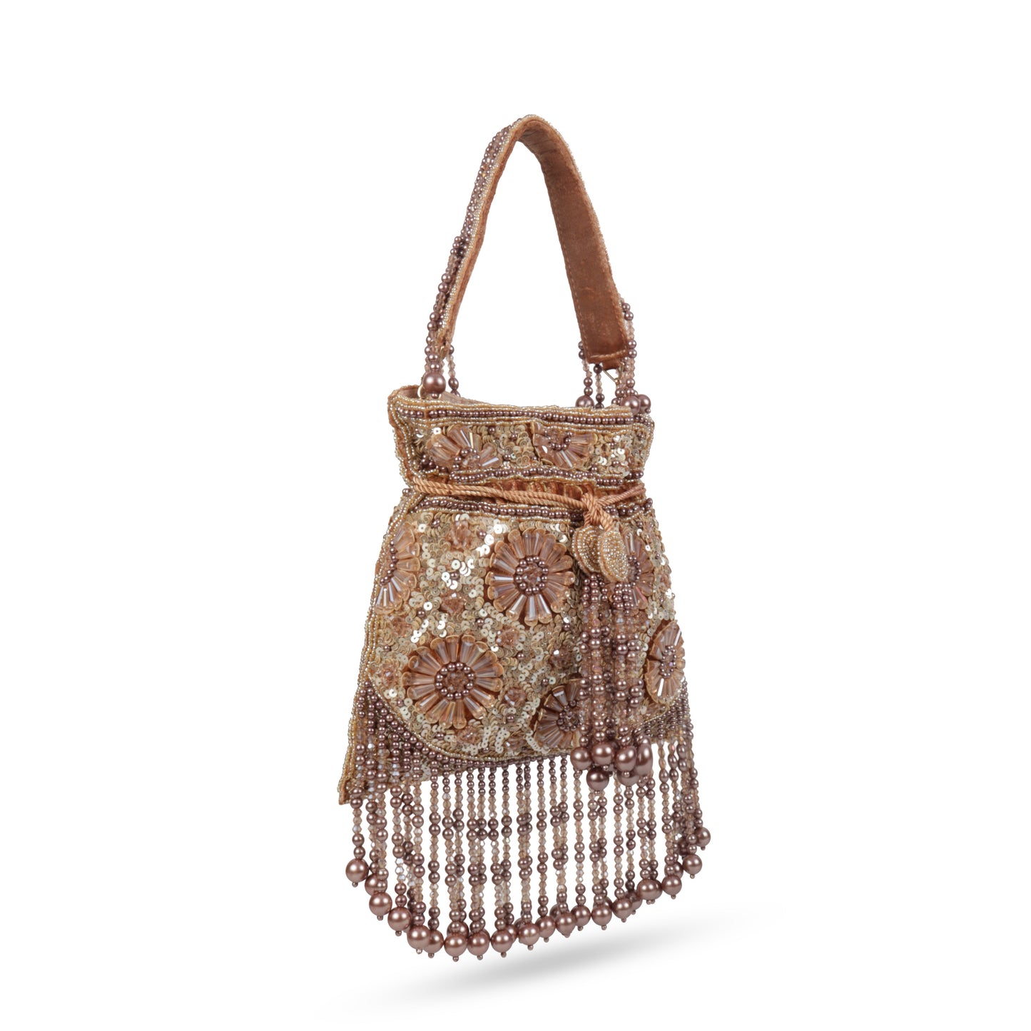 Magnolia Brown Velvet Embellished Women Potli