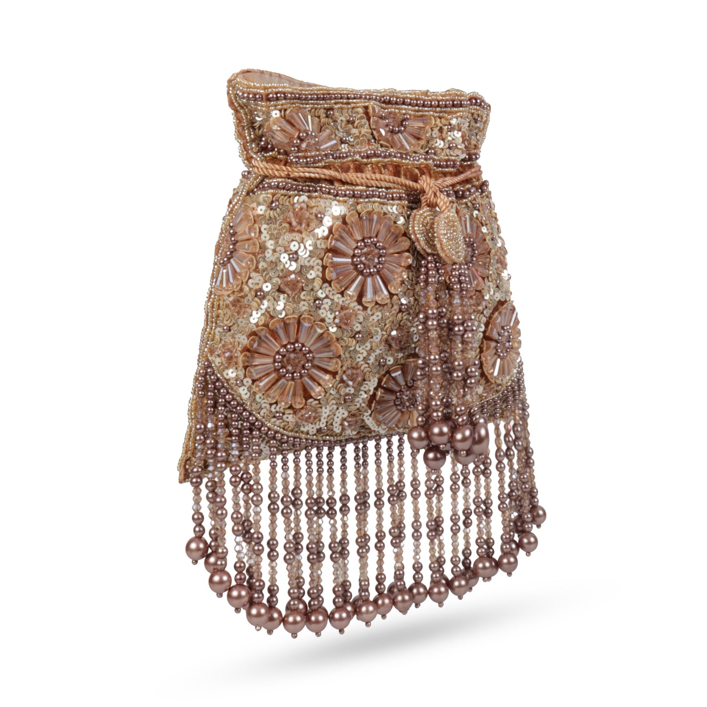 Magnolia Brown Velvet Embellished Women Potli