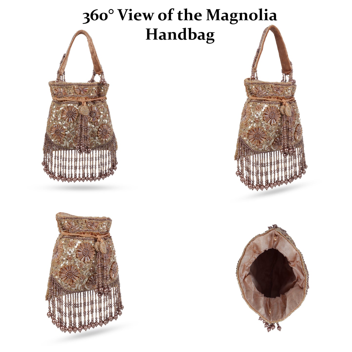 Magnolia Brown Velvet Embellished Women Potli