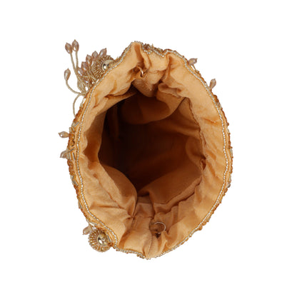 Magnolia Gold Velvet Embellished Men Potli
