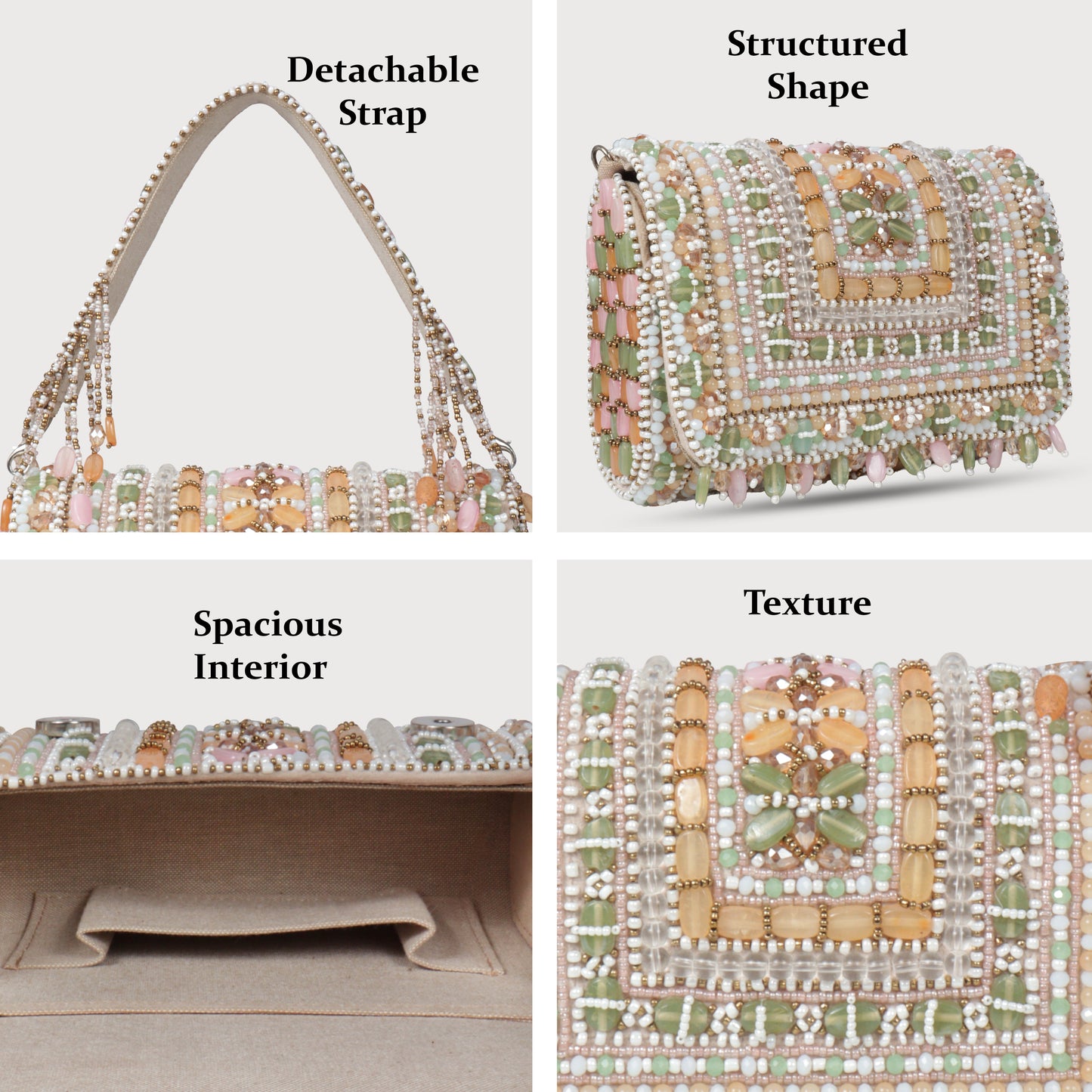 Magnolia Multi Velvet Embellished Women Clutch