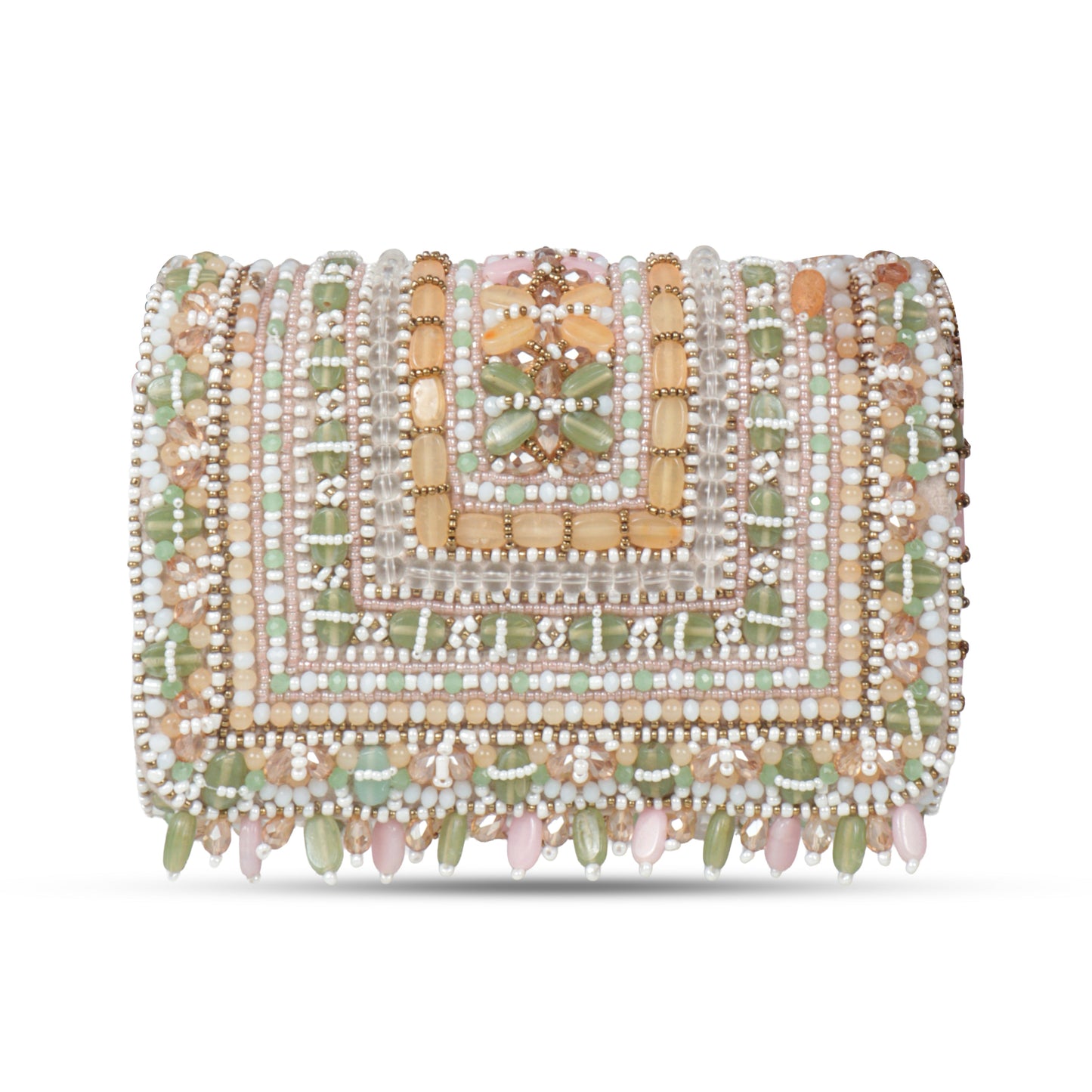Magnolia Multi Velvet Embellished Women Clutch