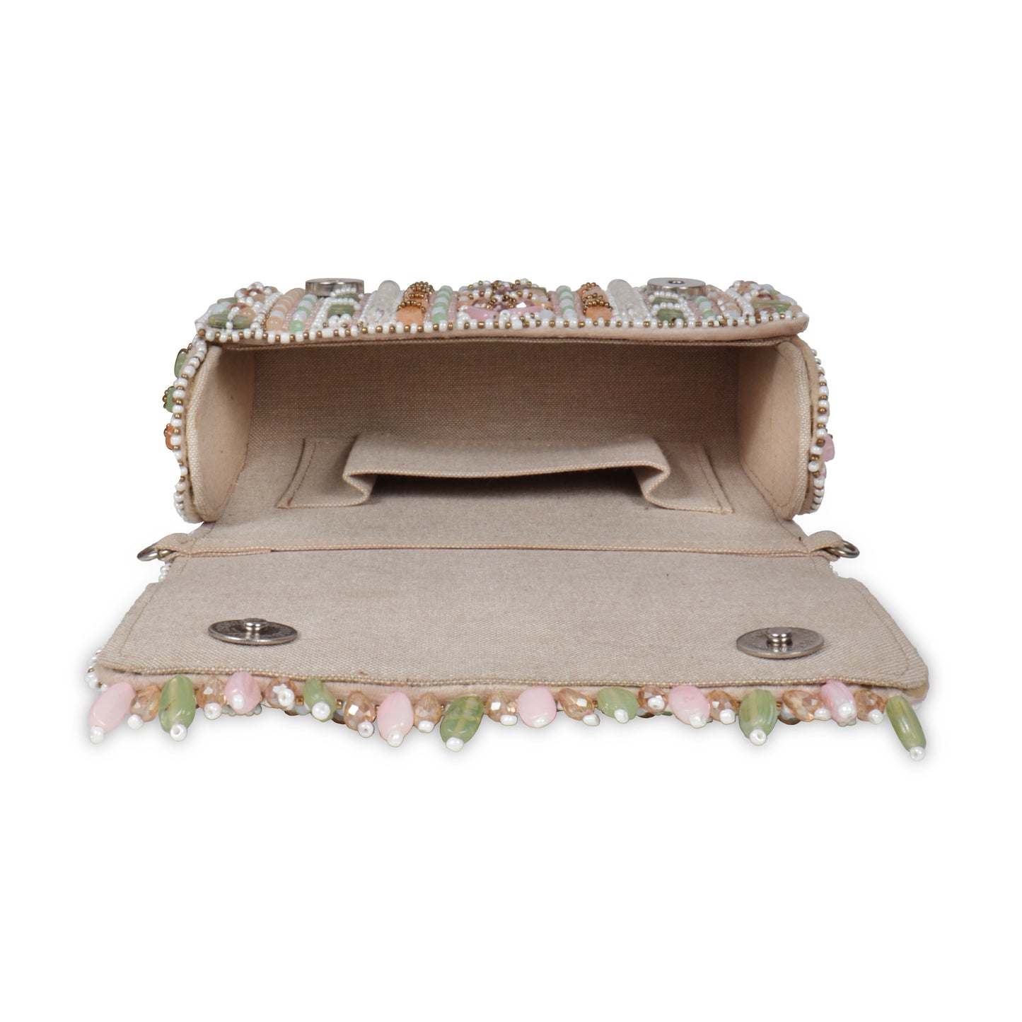 Magnolia Multi Velvet Embellished Women Clutch