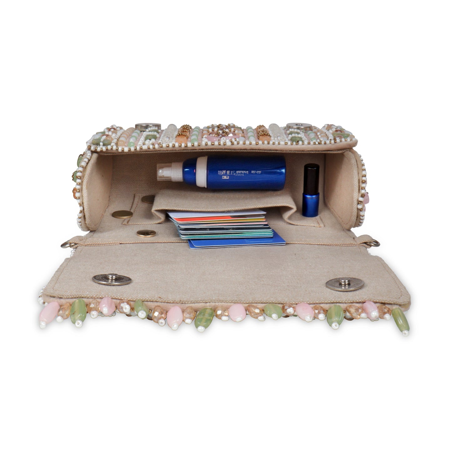Magnolia Multi Velvet Embellished Women Clutch