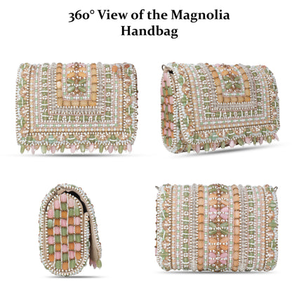 Magnolia Multi Velvet Embellished Women Clutch