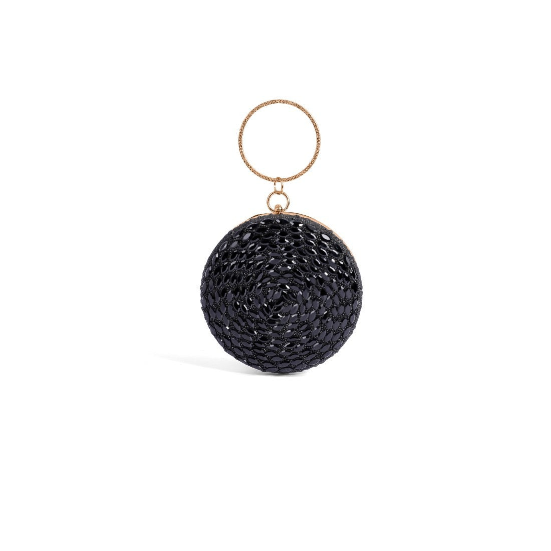 Magnolia Black Jute Embellished Women Clutch