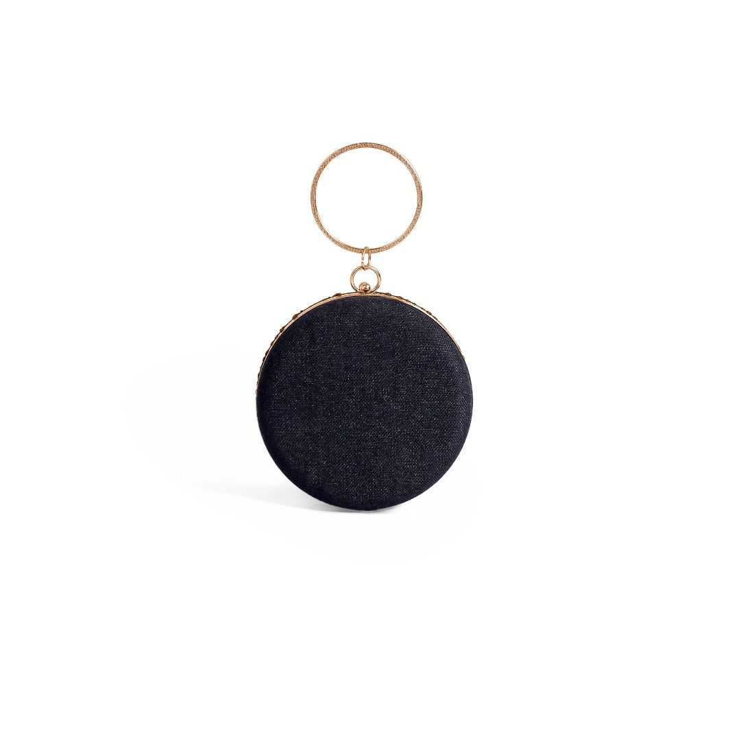 Magnolia Black Jute Embellished Women Clutch