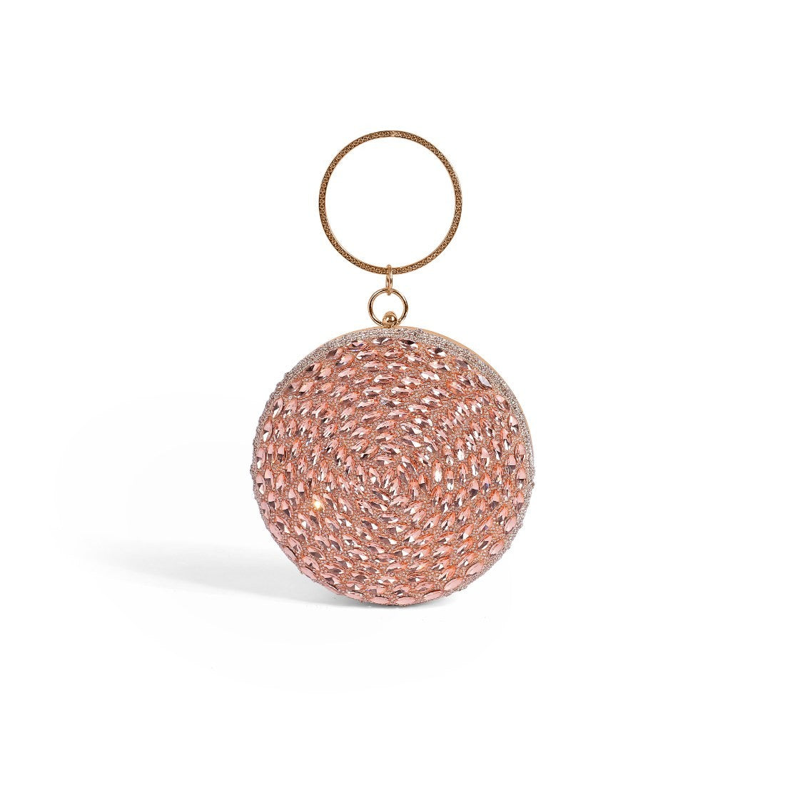 Magnolia Pink Jute Embellished Women Clutch