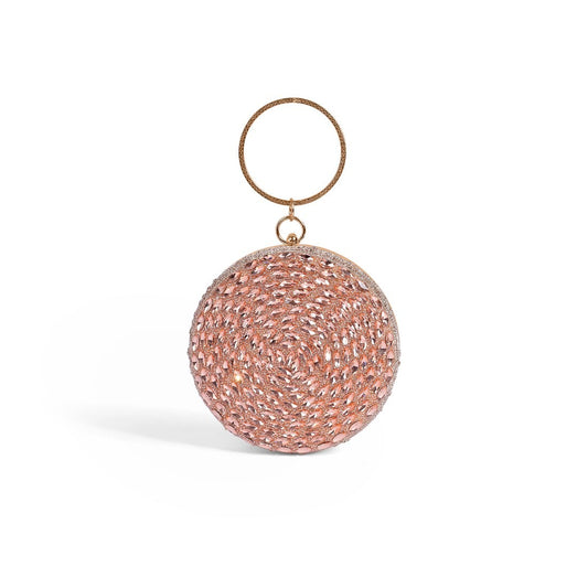 Magnolia Pink Jute Embellished Women Clutch