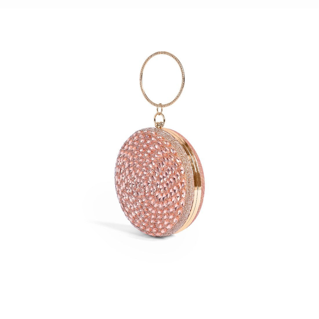 Magnolia Pink Jute Embellished Women Clutch