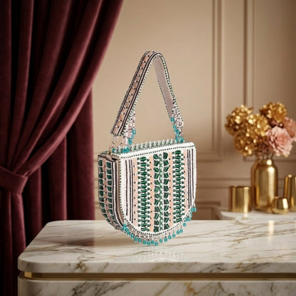 Magnolia Green Velvet Gillter Women Clutch