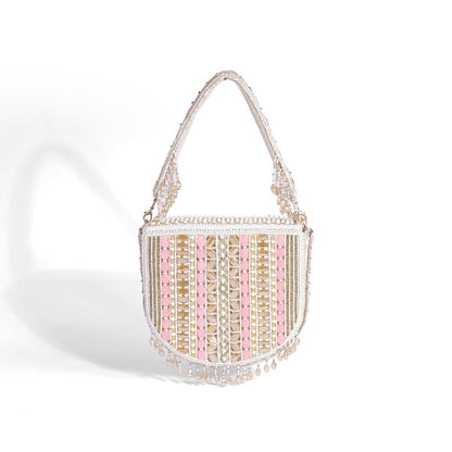 Magnolia Pink  Velvet Gillter Women Clutch