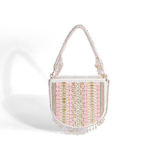 Magnolia Pink  Velvet Gillter Women Clutch