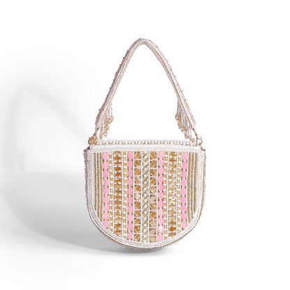 Magnolia Pink  Velvet Gillter Women Clutch