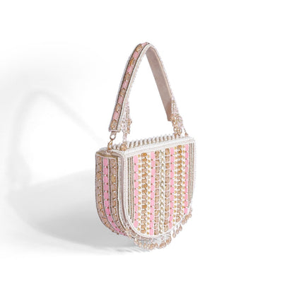 Magnolia Pink  Velvet Gillter Women Clutch