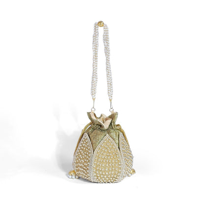 Magnolia Silver Jute Embroidery Women Potli