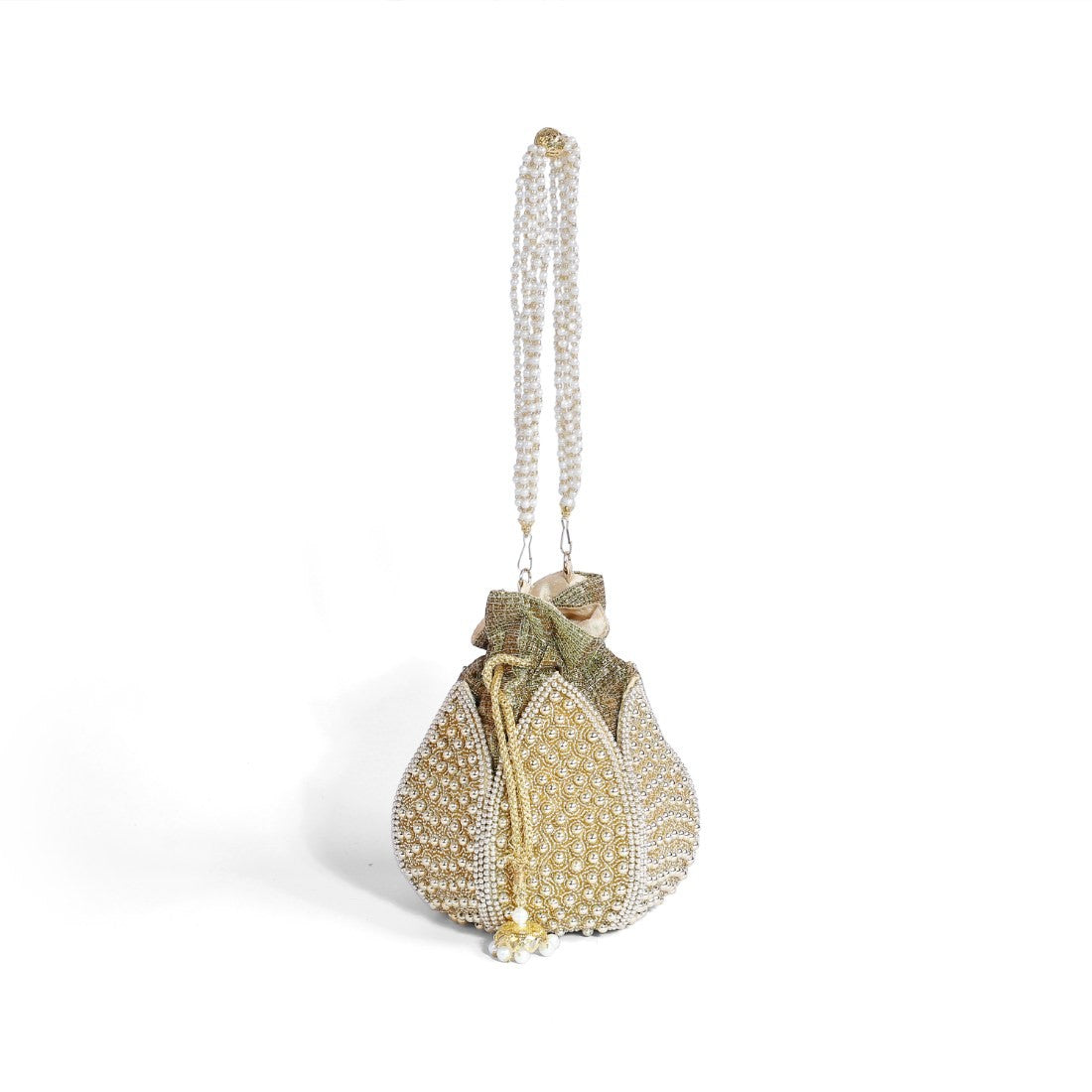 Magnolia Silver Jute Embroidery Women Potli