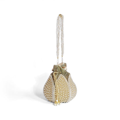 Magnolia Silver Jute Embroidery Women Potli