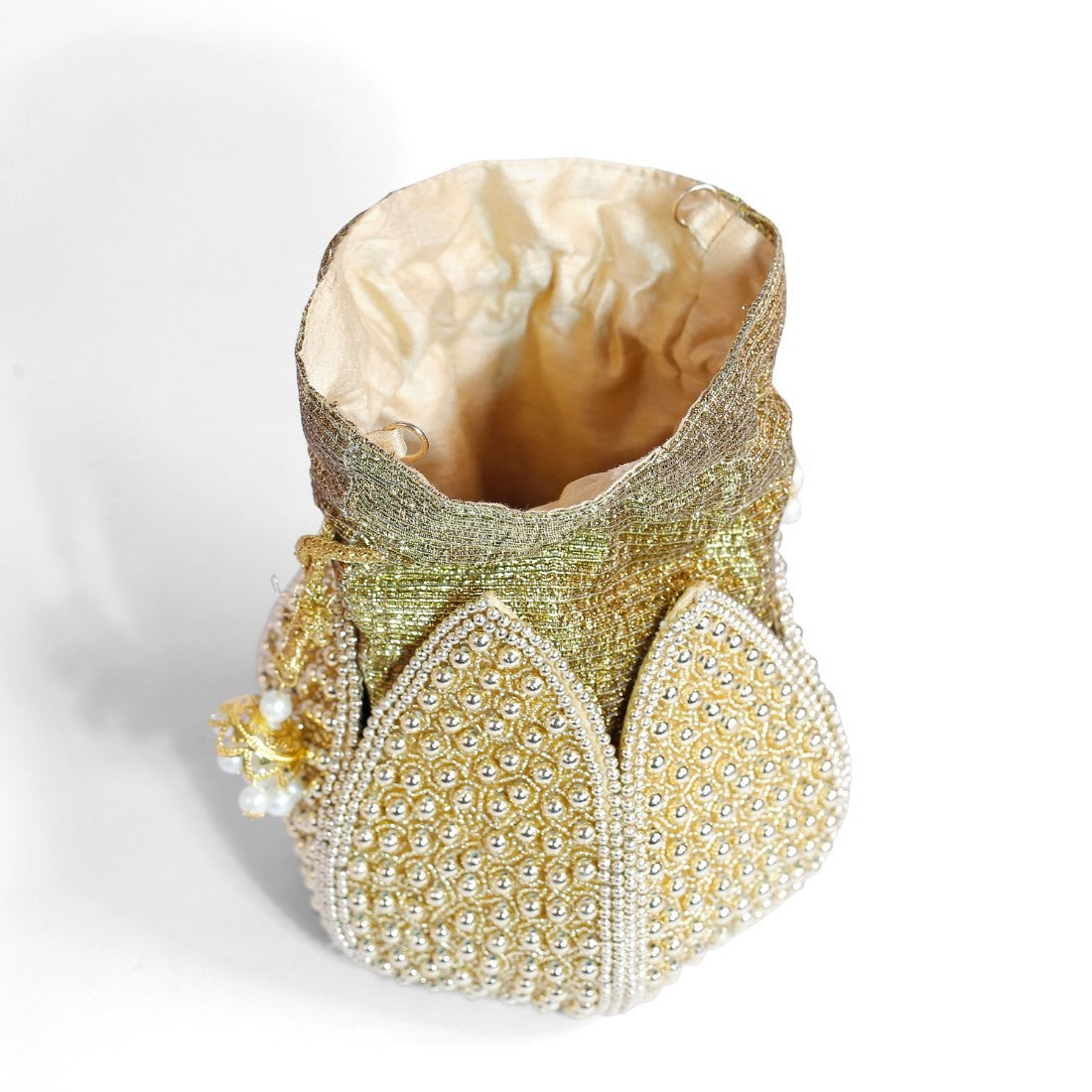 Magnolia Silver Jute Embroidery Women Potli