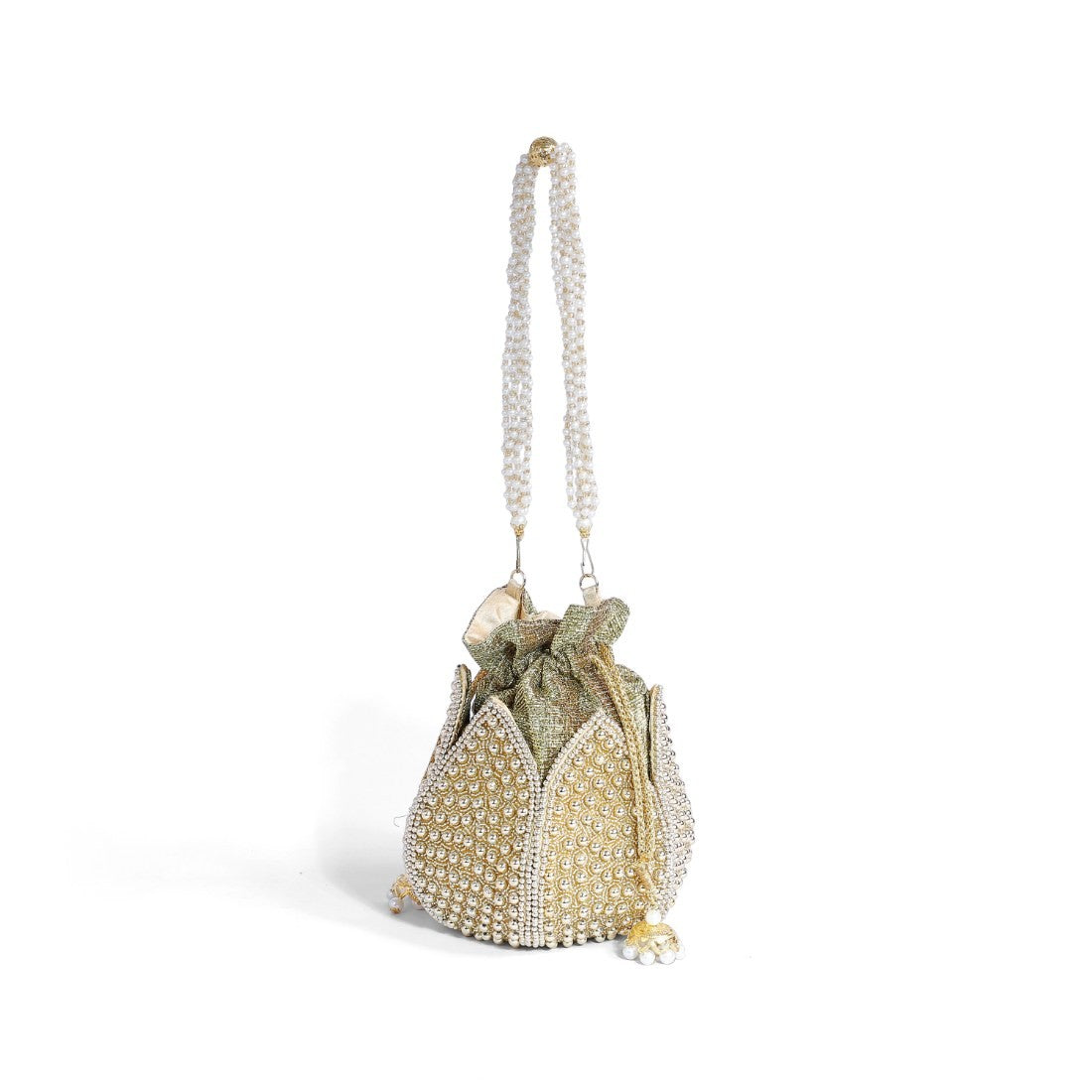 Magnolia Silver Jute Embroidery Women Potli