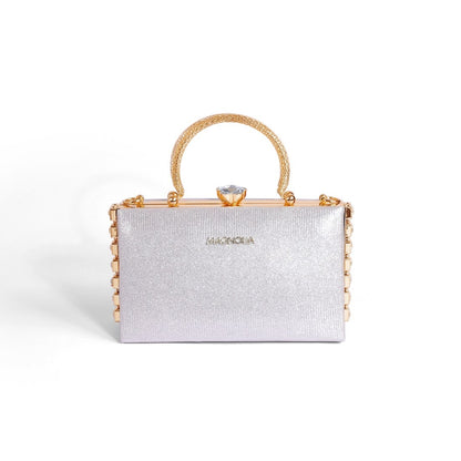 Magnolia Rose Gold Jute Gillter Women Clutch