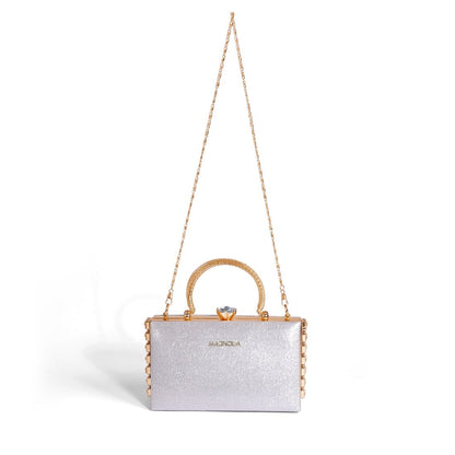Magnolia Rose Gold Jute Gillter Women Clutch