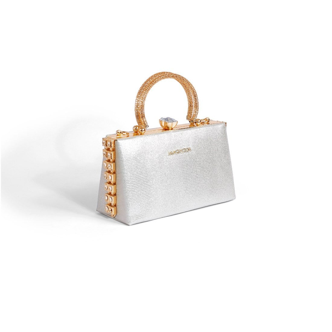 Magnolia Silver Jute Gillter Women Clutch
