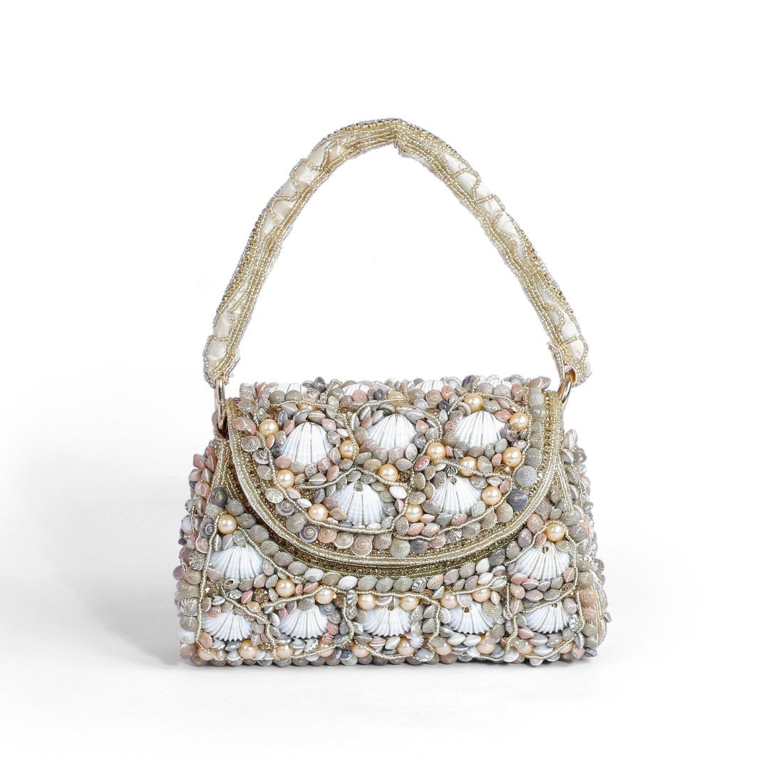Magnolia Gold Velvet Embellishment Women Clutch