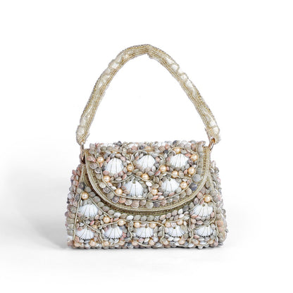 Magnolia Gold Velvet Embellishment Women Clutch