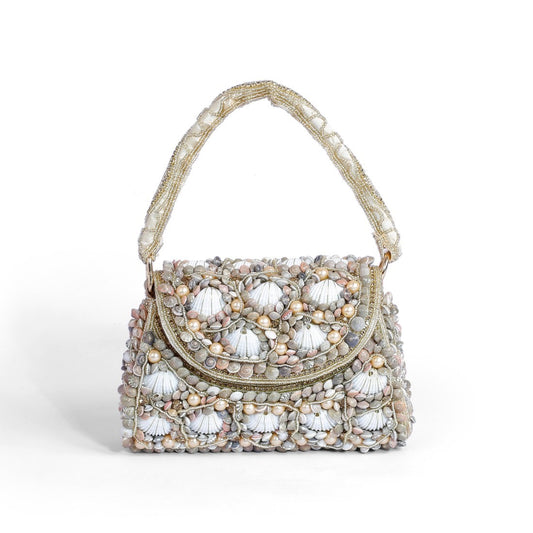 Magnolia Gold Velvet Embellishment Women Clutch