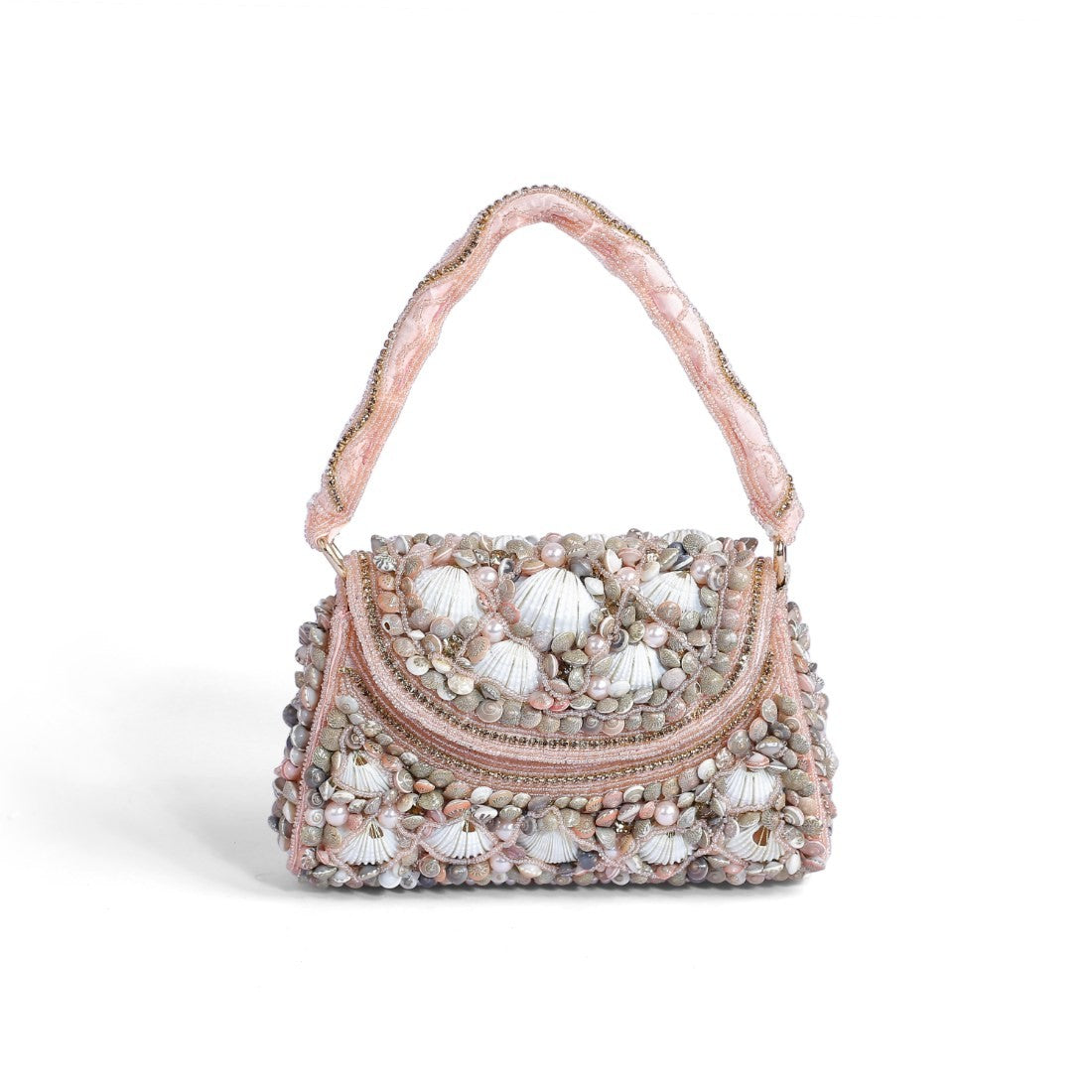 Magnolia Pink Velvet Embellishment Women Clutch