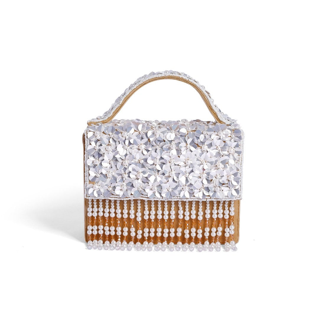 Magnolia Cream Velvet Embroidery Women Clutch