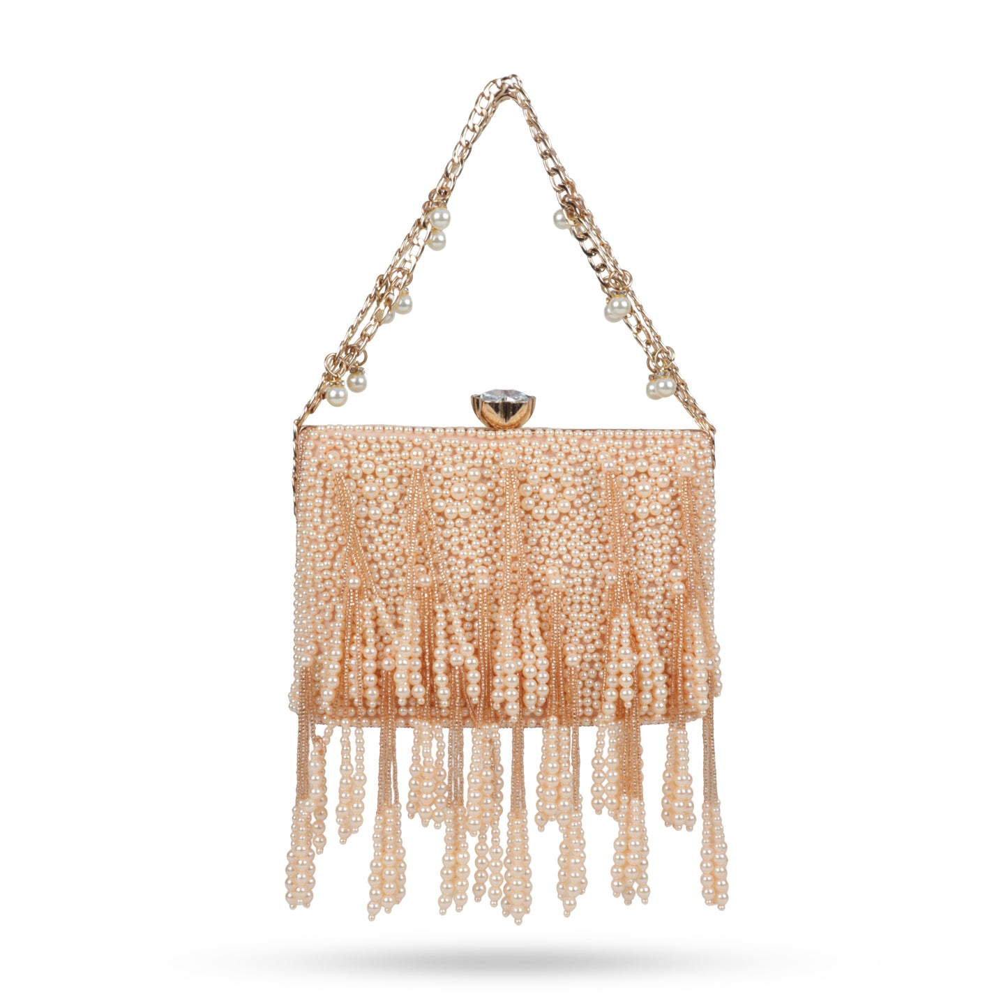 Magnolia Peach Velvet Embellished Women Clutch