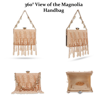 Magnolia Peach Velvet Embellished Women Clutch