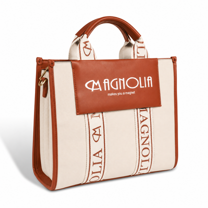 Magnolia® Premium Faux Leather Handbag – 10L Spacious Everyday & Office Bag | Beige