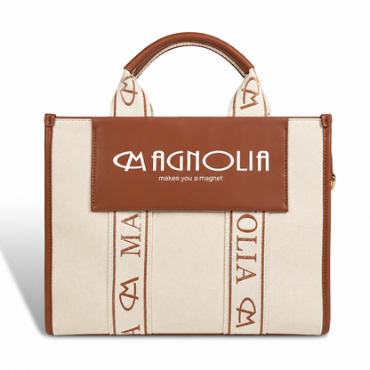 Magnolia® Premium Faux Leather Handbag – 10L Spacious Everyday & Office Bag | Beige