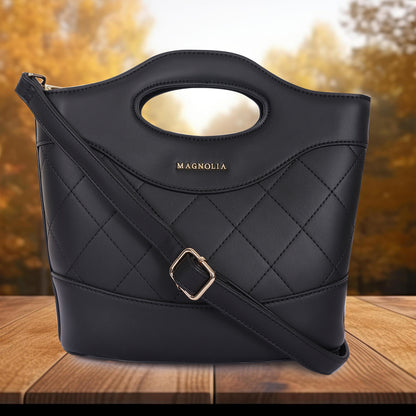 Magnolia Women Black Satchel