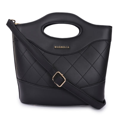 Magnolia Women Black Satchel