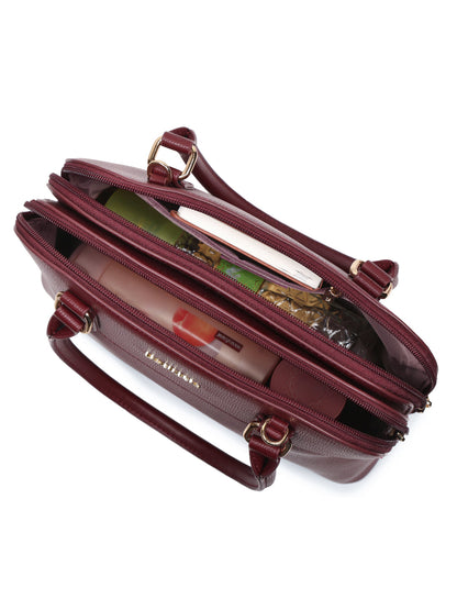 Magnolia Red  PU Leather Solid One Size Women Shoulder Bag