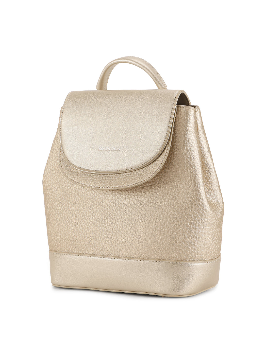 Magnolia Gold PU Leather Solid One Size Women Backpack