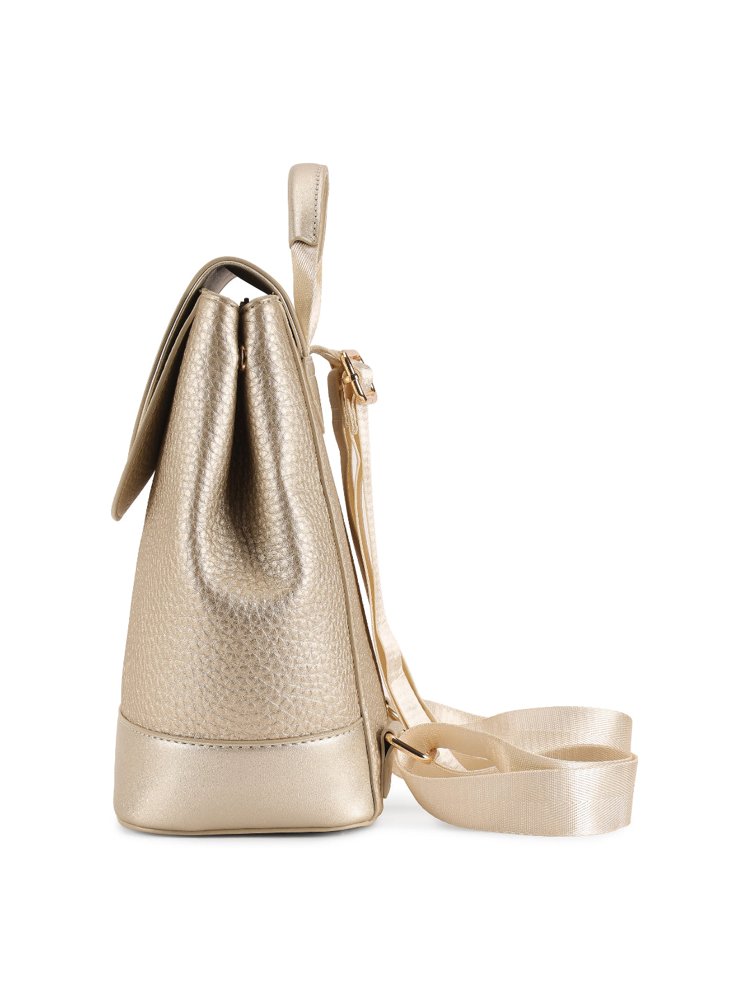 Magnolia Gold PU Leather Solid One Size Women Backpack