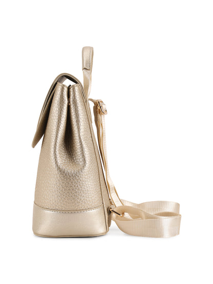 Magnolia Gold PU Leather Solid One Size Women Backpack