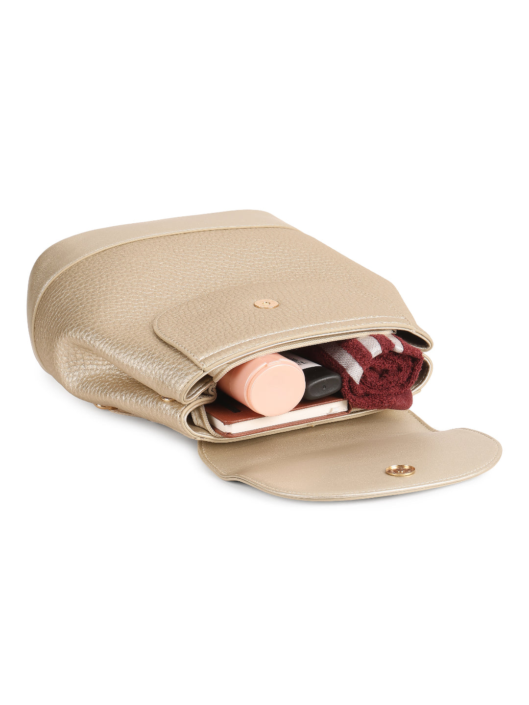 Magnolia Gold PU Leather Solid One Size Women Backpack