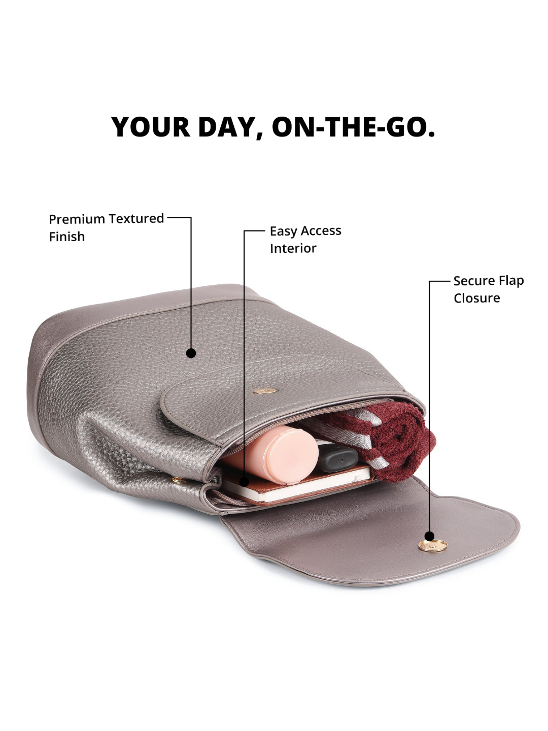 Magnolia Gun PU Leather Solid One Size Women Backpack